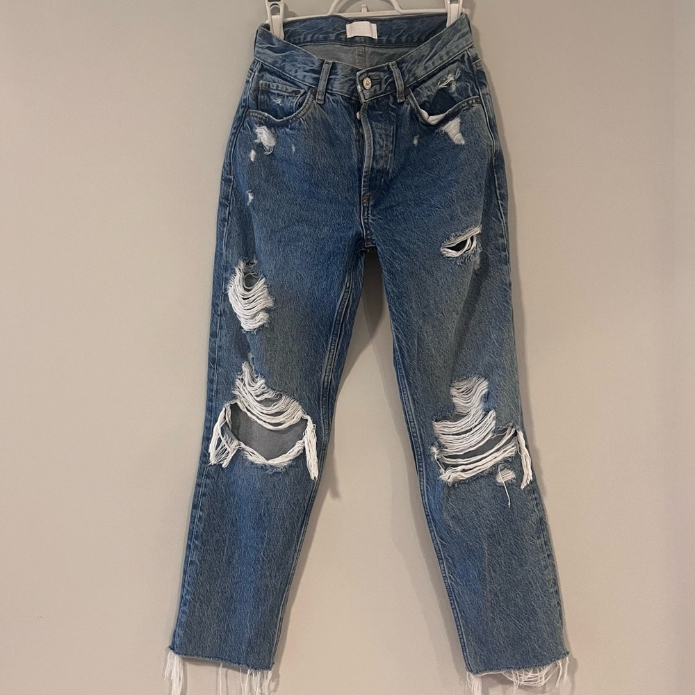 Boyish Distressed Blue Boyfriend Jeans